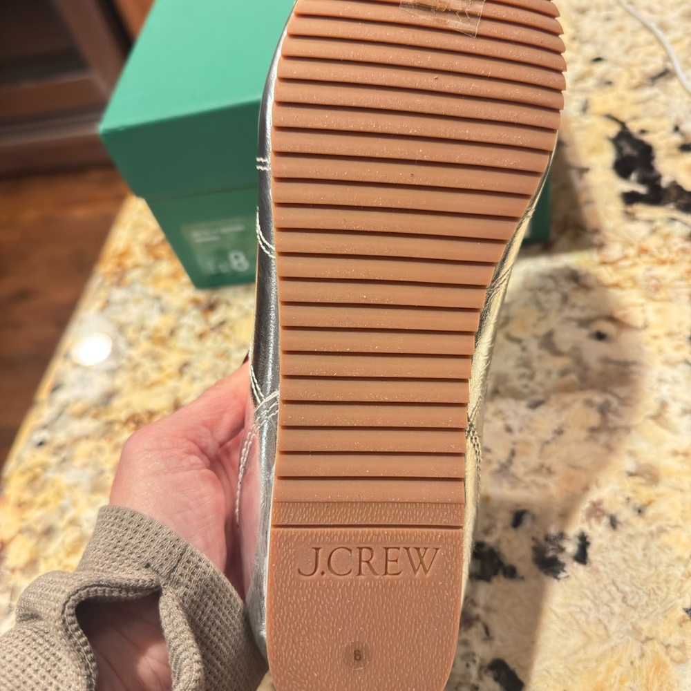 J. Crew Shiny Silver Women's Sneakers - Picture 3 of 6